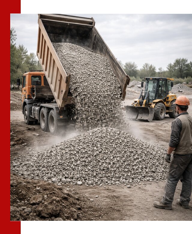 Доставка щебня в Королёве крупными и мелкими фракциями