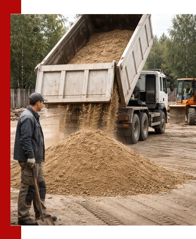Доставка и продажа песка с разгрузкой в Королёве