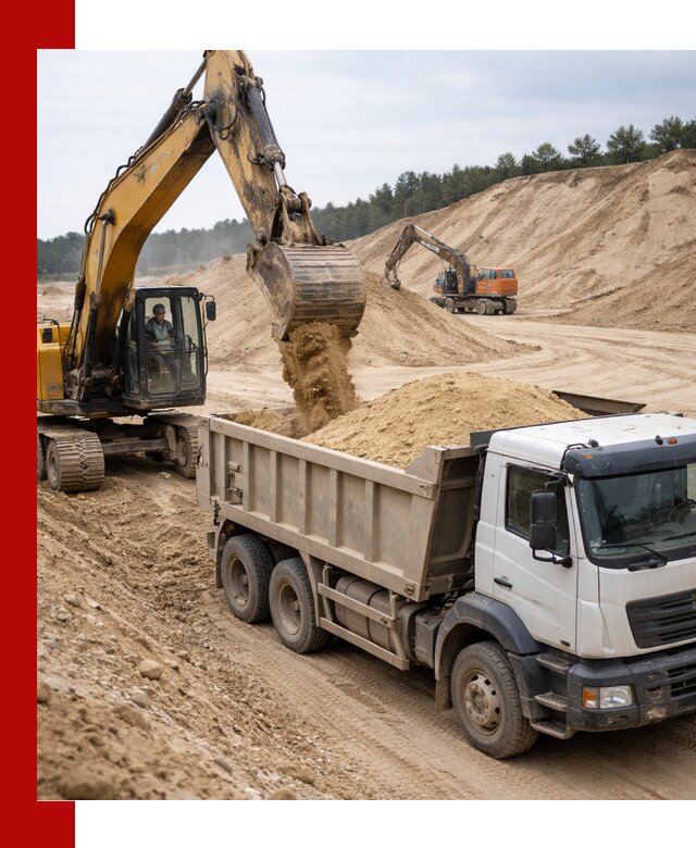 Доставка карьерного песка с самосвалами и разгрузкой в Королёве