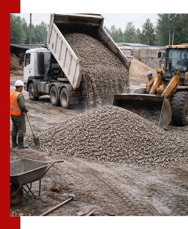 Мытый гравий с доставкой в Королёве от карьера до участка