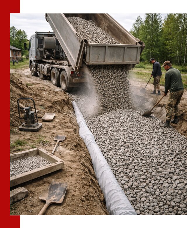 Гравий для дренажа с доставкой в Королёве качественный и недорогой