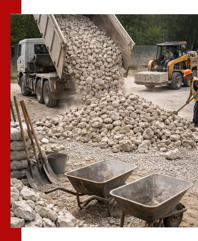 Доставка и продажа бутового известнякового камня в Королёве