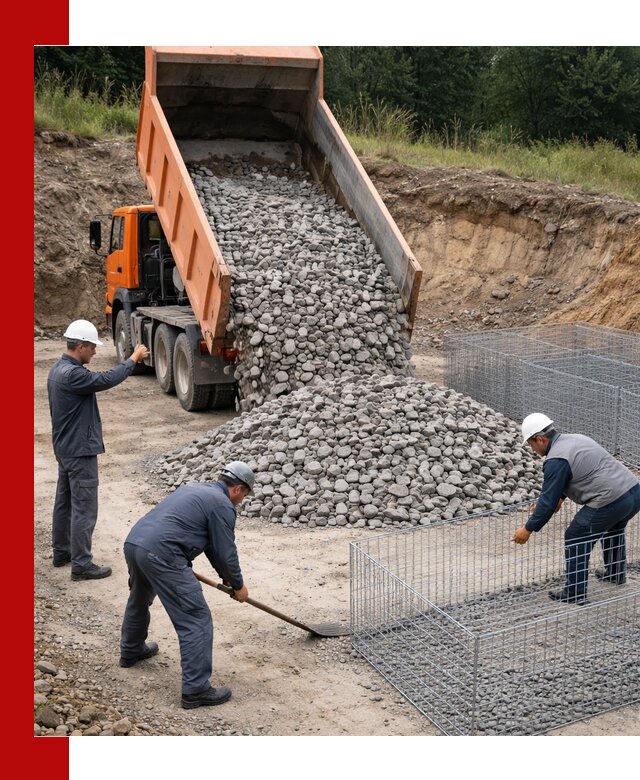 Камень для габионов с доставкой в Королёве быстро и надёжно