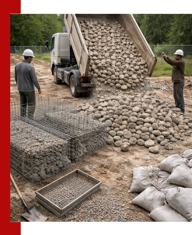 Камень для габионов фракция 70–151 в Королёве