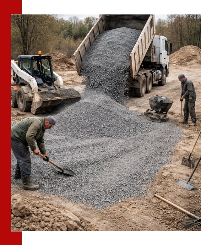 Отсев для подсыпки в Королёве — доставка и подсыпка на участок