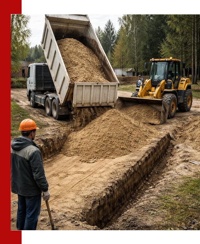 Доставка песчаного грунта в Королёве для строительных работ