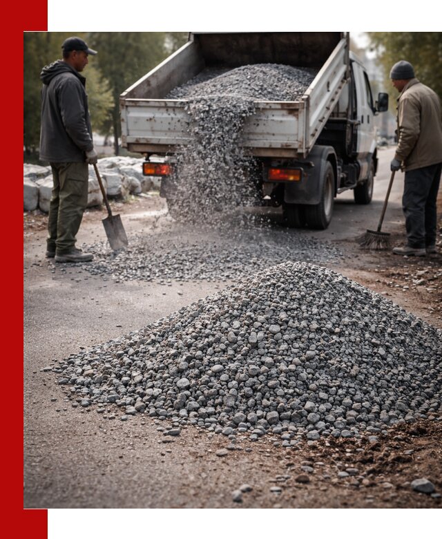 Гранитная крошка для посыпки дорог и тротуаров в Королёве