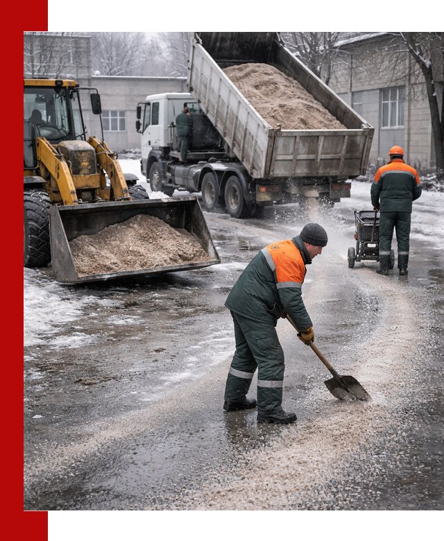 Реагент против гололеда с доставкой и нанесением в Королёве