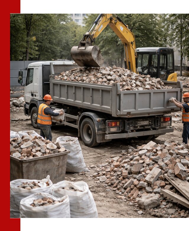 Вывоз строительного мусора в Королёве с самосвалами и контейнерами
